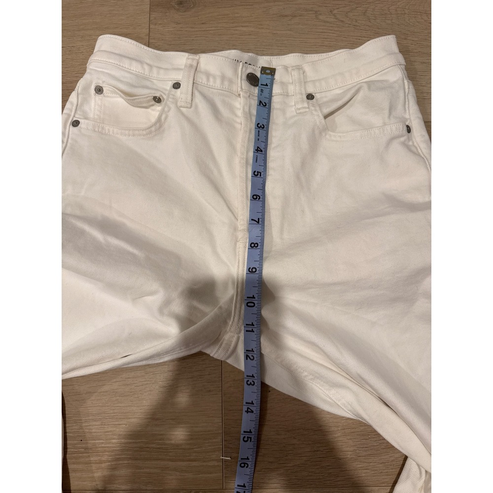 Denim Forum The Arlo High Rise Straight Jeans White 27L Aritzia Button Fly - Picture 11 of 13